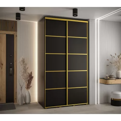 ASIRI 4 gardróbszekrény - 130/45 cm, fekete / arany
