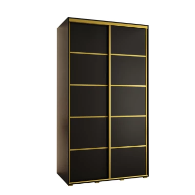 ASIRI 4 gardróbszekrény - 130/45 cm, fekete / arany