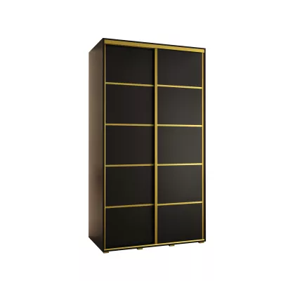ASIRI 4 gardróbszekrény - 130/45 cm, fekete / arany