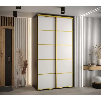 ASIRI 4 gardróbszekrény - 130/45 cm, fekete / fehér / arany