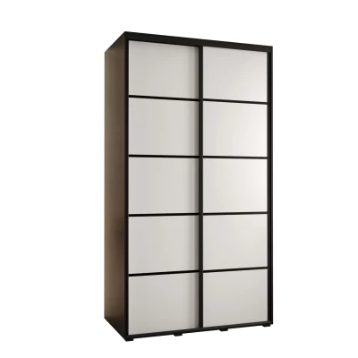 ASIRI 4 gardróbszekrény - 130/45 cm, fekete / fehér / fekete