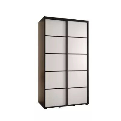 ASIRI 4 gardróbszekrény - 130/45 cm, fekete / fehér / fekete