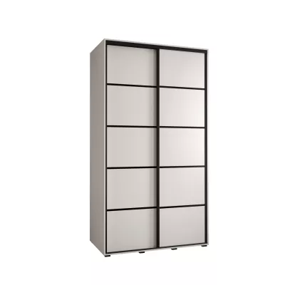 ASIRI 4 gardróbszekrény - 130/45 cm, fehér / fekete