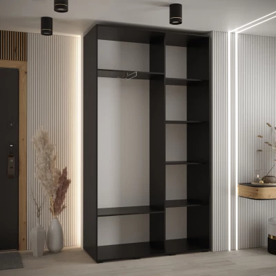 ASIRI 4 gardróbszekrény - 130/45 cm, fekete / arany