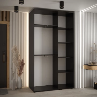 ASIRI 4 gardróbszekrény - 130/45 cm, fekete / arany