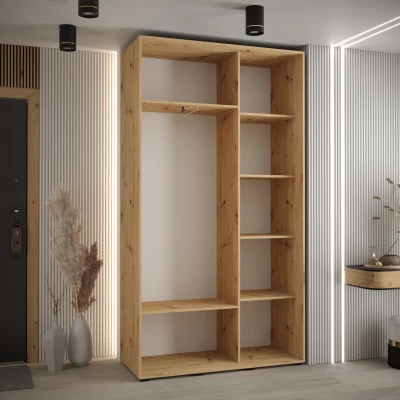 ASIRI 5 gardróbszekrény - 140/45 cm, artisan tölgy / fekete