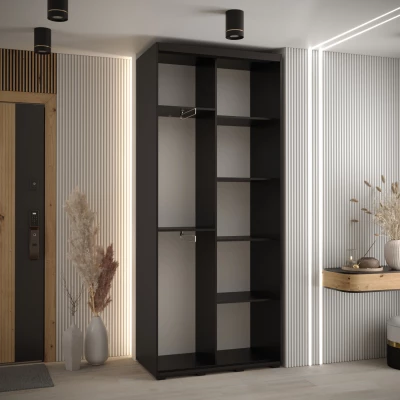 ASIRI 4 gardróbszekrény - 120/45 cm, fekete / arany
