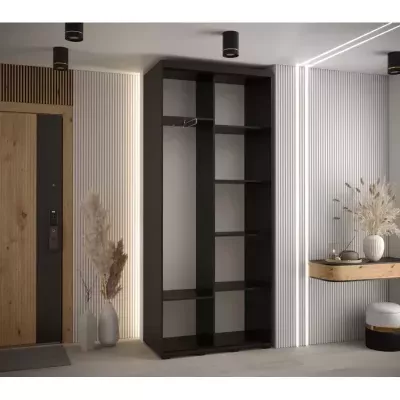 ASIRI 5 gardróbszekrény - 110/45 cm, fekete / fehér / fekete