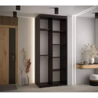 ASIRI 5 gardróbszekrény - 120/45 cm, fekete / fekete