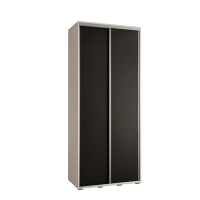 YVONA 1 gardróbszekrény - 100/45 cm, fehér / fekete / ezüst
