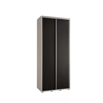 YVONA 1 gardróbszekrény - 100/45 cm, fehér / fekete / ezüst