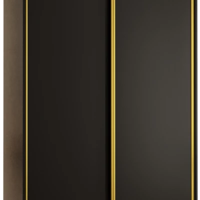 YVONA 1 gardróbszekrény - 130/45 cm, fekete / arany