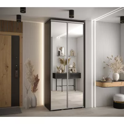 YVONA 2 gardróbszekrény - 120/45 cm, fekete / ezüst
