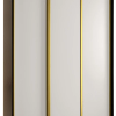 YVONA 1 gardróbszekrény - 150/45 cm, fekete / fehér / arany