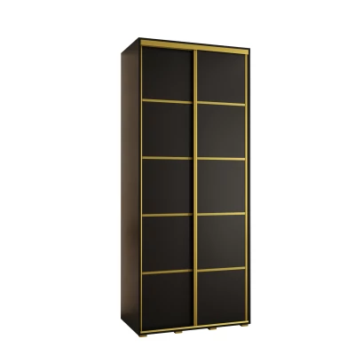 YVONA 4 gardróbszekrény - 100/45 cm, fekete / arany