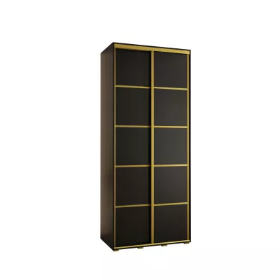 YVONA 4 gardróbszekrény - 100/45 cm, fekete / arany