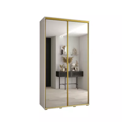 YVONA 2 gardróbszekrény - 140/45 cm, fehér / arany