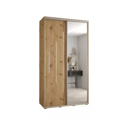 YVONA 13 gardróbszekrény - 140/45 cm, artisan tölgy / ezüst