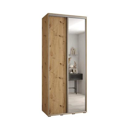 YVONA 3 gardróbszekrény - 120/45 cm, artisan tölgy / ezüst