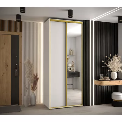 YVONA 3 gardróbszekrény - 120/45 cm, fehér / arany