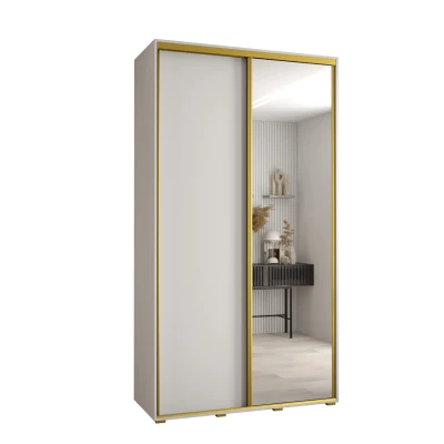 YVONA 3 gardróbszekrény - 140/45 cm, fehér / arany