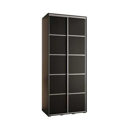 YVONA 4 gardróbszekrény - 110/45 cm, fekete / ezüst