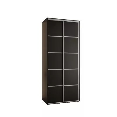 YVONA 4 gardróbszekrény - 110/45 cm, fekete / ezüst