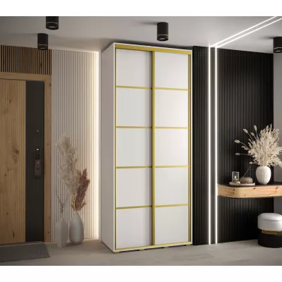 YVONA 4 gardróbszekrény - 110/45 cm, fehér / arany