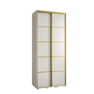 YVONA 4 gardróbszekrény - 110/45 cm, fehér / arany
