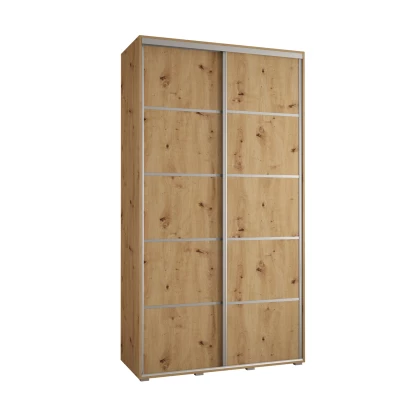 YVONA 4 gardróbszekrény - 140/45 cm, artisan tölgy / ezüst