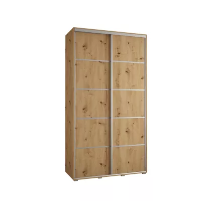 YVONA 4 gardróbszekrény - 140/45 cm, artisan tölgy / ezüst