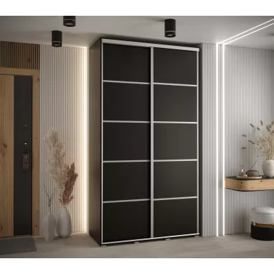 YVONA 4 gardróbszekrény - 140/45 cm, fekete / ezüst