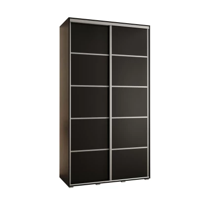 YVONA 4 gardróbszekrény - 140/45 cm, fekete / ezüst