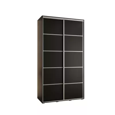 YVONA 4 gardróbszekrény - 140/45 cm, fekete / ezüst