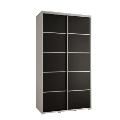 YVONA 4 gardróbszekrény - 140/45 cm, fehér / fekete / ezüst