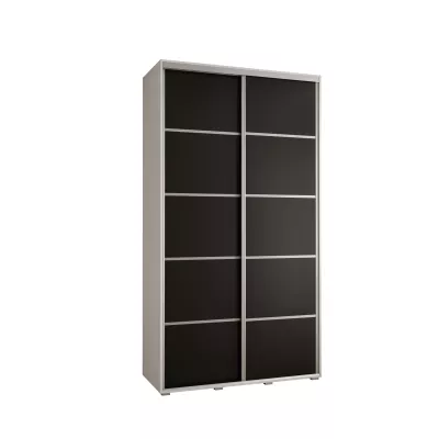 YVONA 4 gardróbszekrény - 140/45 cm, fehér / fekete / ezüst