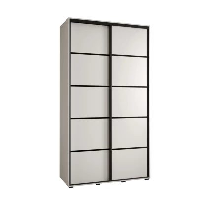 YVONA 4 gardróbszekrény - 140/45 cm, fehér / fekete