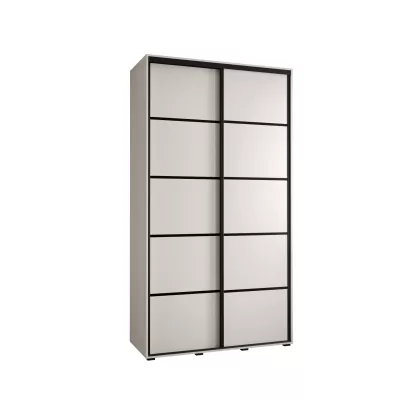 YVONA 4 gardróbszekrény - 140/45 cm, fehér / fekete