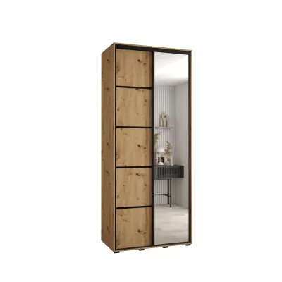 YVONA 5 gardróbszekrény - 120/45 cm, artisan tölgy / fekete