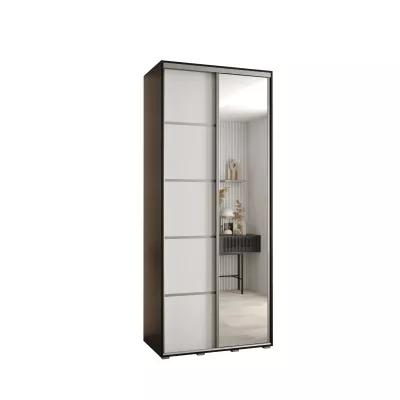 YVONA 5 gardróbszekrény - 120/45 cm, fekete / artisan tölgy / fekete