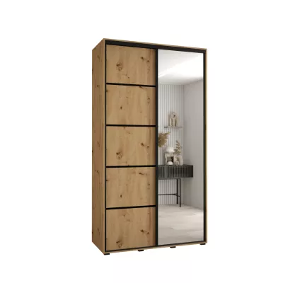 YVONA 5 gardróbszekrény - 140/45 cm, artisan tölgy / fekete