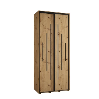 YVONA 12 gardróbszekrény - 110/45 cm, artisan tölgy / fekete