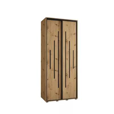 YVONA 12 gardróbszekrény - 110/45 cm, artisan tölgy / fekete