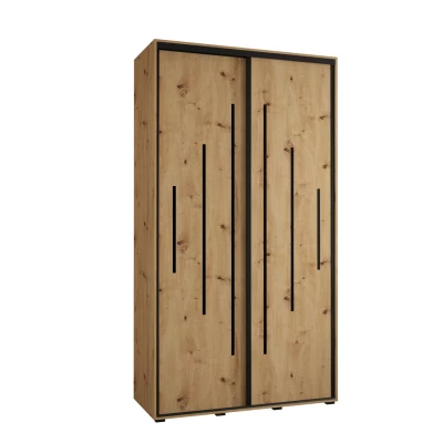 YVONA 12 gardróbszekrény - 140/45 cm, artisan tölgy / fekete