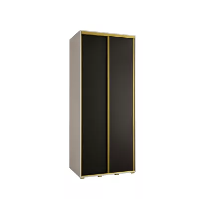 YVONA 1 gardróbszekrény - 100/60 cm, fehér / fekete / arany