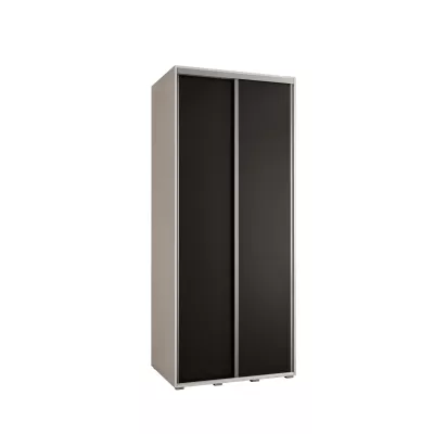YVONA 1 gardróbszekrény - 100/60 cm, fehér / fekete / ezüst