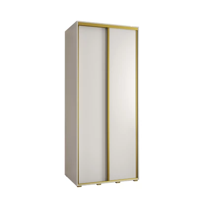 YVONA 1 gardróbszekrény - 110/60 cm, fehér / arany