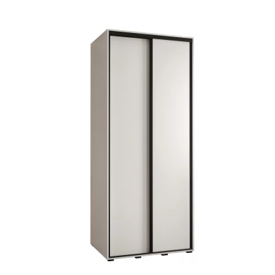 YVONA 1 gardróbszekrény - 110/60 cm, fehér / fekete