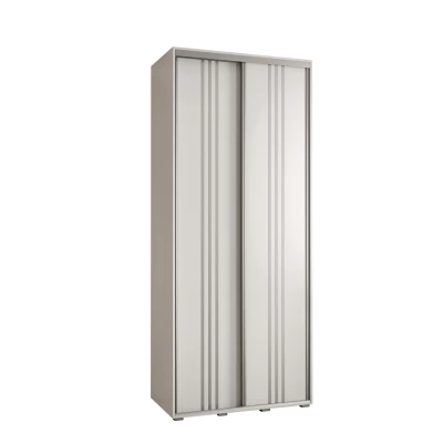 YVONA 6 gardróbszekrény - 110/45 cm, fehér / ezüst