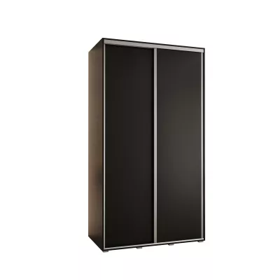YVONA 1 gardróbszekrény - 130/60 cm, fekete / ezüst